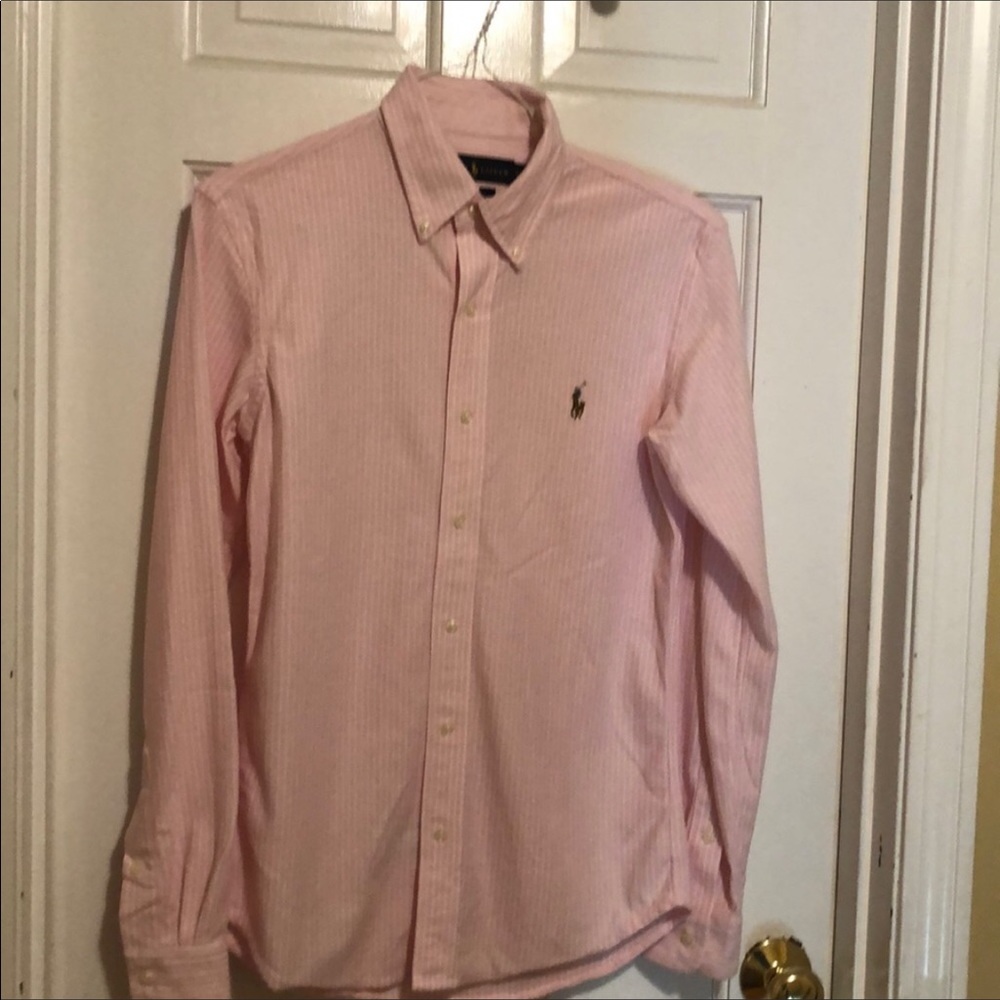 Men’s pink and blue. striped RALPH LAUREN custom
